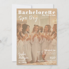 Bachelorette Spa Day Magazine Cover Inbjudningar