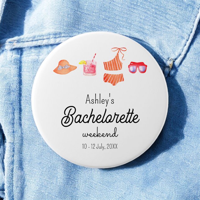 Bachelorette Strand Bikini Helg  Knapp (Skapare uppladdad)
