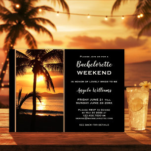 Bachelorette Strandhelg Itinerary Inbjudningar