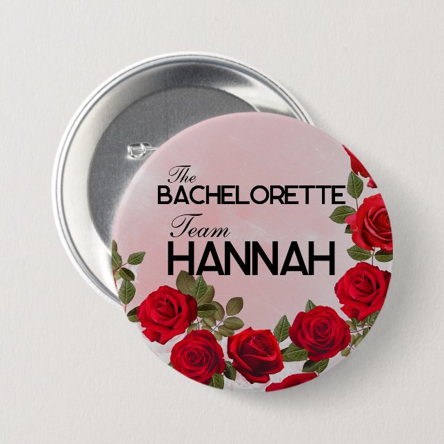 Bachelorette Team Button, stor, 3 tum Knapp (Framsida & baksida)