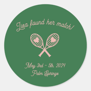 Bachelorette Tennis Sticker Runt Klistermärke