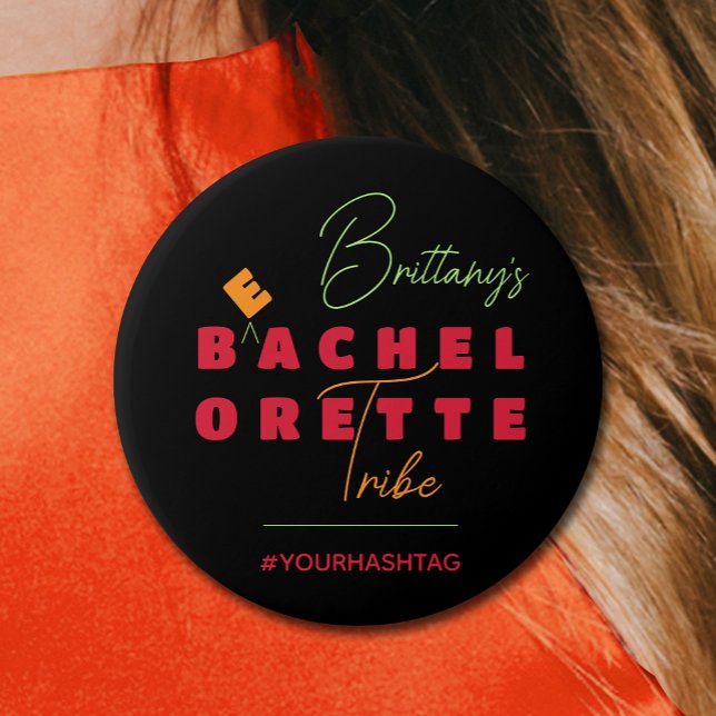 Bachelorette Tribe Hashtag Knapp (Beach themed Button for her Bachelorette Party)