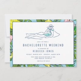 Bachelorette Tropical Beach Girls Helg Getaway  Inbjudningar