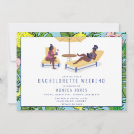 Bachelorette Tropical Beach Helg Resa Inbjudningar