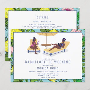 Bachelorette Tropical Beach Helg Resa Inbjudningar