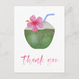 Bachelorette Tropical Coconut Tack Vykort