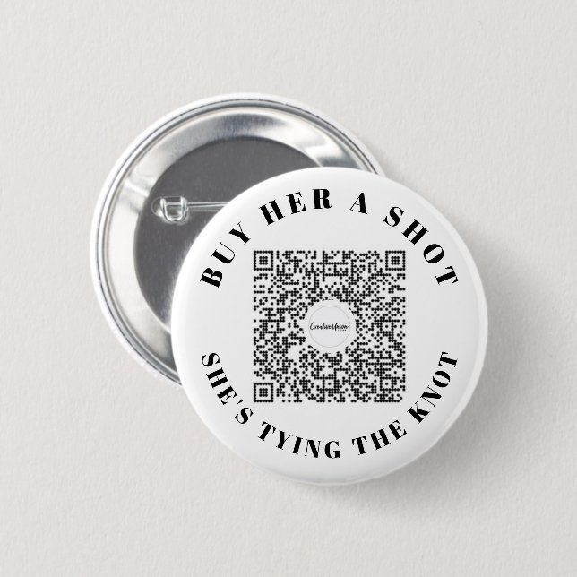 Bachelorette Venmo QR kod Köp Bride A Drink B Knapp (Framsida & baksida)