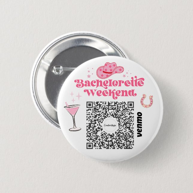 Bachelorette Venmo QR-kod Köp en brud. Knapp (Framsida & baksida)