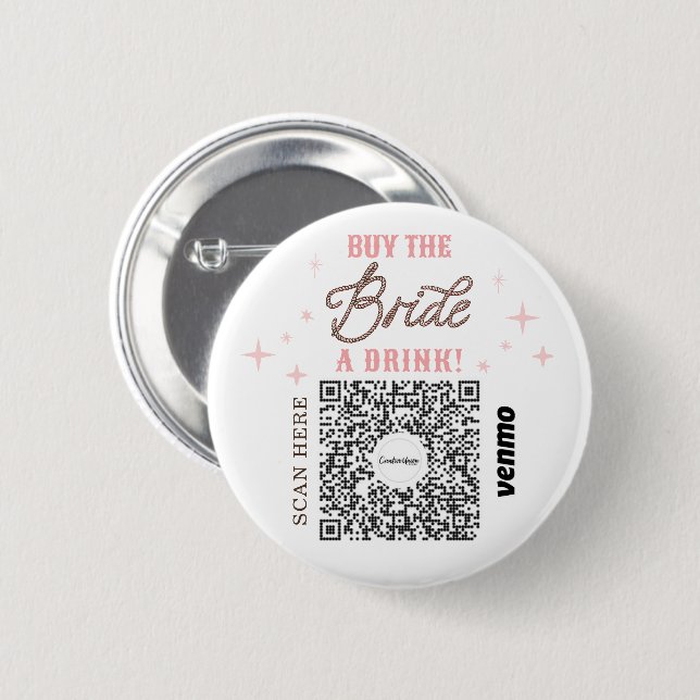 Bachelorette Venmo QR-kod Köp en brud. Knapp (Framsida & baksida)