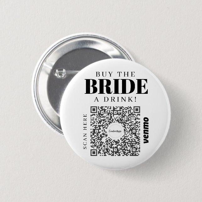 Bachelorette Venmo QR-kod Köp en brud. Knapp (Framsida & baksida)