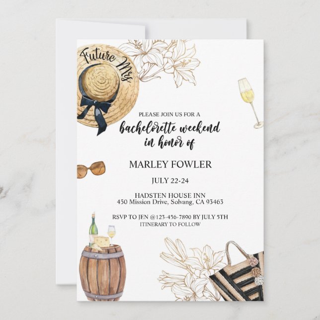 Bachelorette, vin, bachelorette, helg spara datumet (Framsida)
