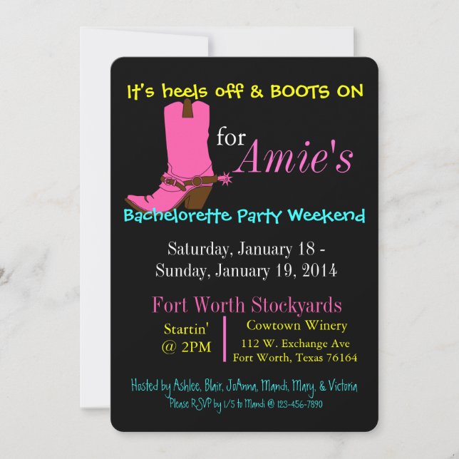 BACHELORETTE WEEKEND INVITE DIGITAL DOWNLOAD INBJUDNINGAR (Framsida)