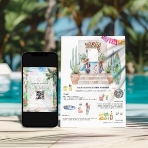 Bachelorette Weekend Itinerary Tropiska Mexiko Inbjudningar