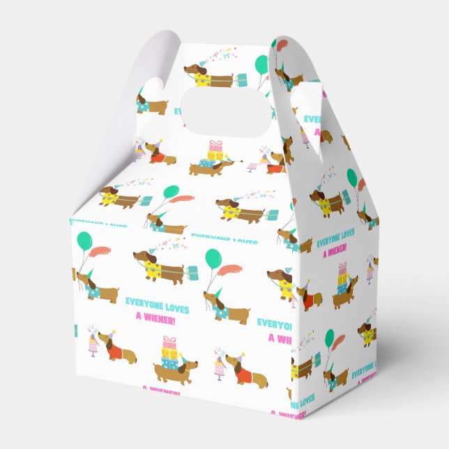 Bachelorette Wiener och Dachshund Thmet Party Box Presentaskar (Framsidan Sidan)