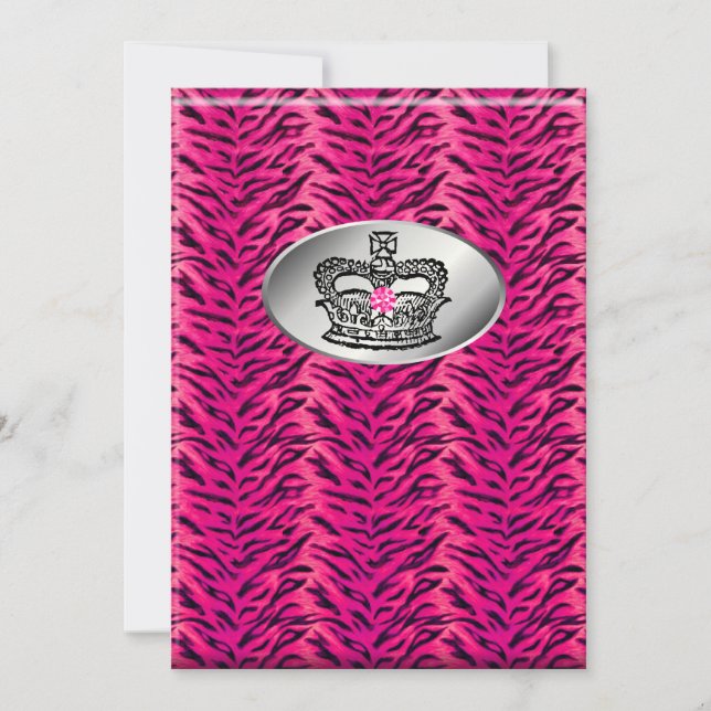 Bachelorette Zebra Juvelry Krona Party Inbjudan Ro (Framsida)