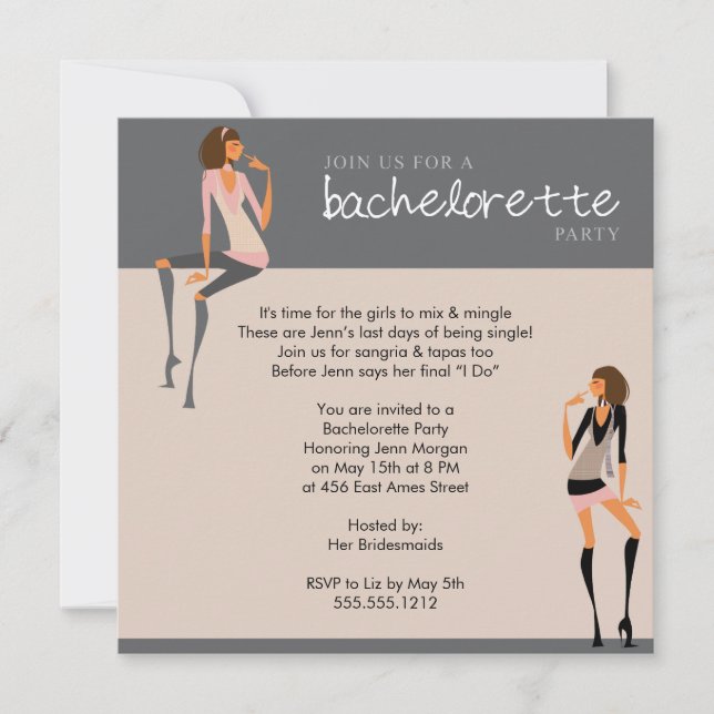 bachelorettepartyinbjudan inbjudningar (Framsida)
