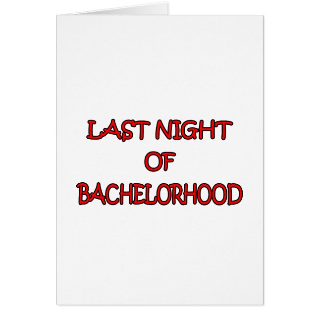 Bachelorhood Hälsningskort (Framsidan)