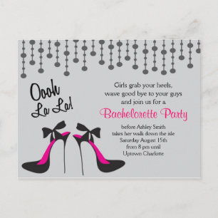 Bachlerotte Party / Girls Night Out/ Inbjudan Vykort