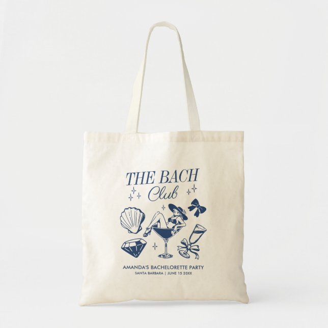 Bachs Klubb Beach Wedding Bachelorette Party Tygkasse (Framsidan)