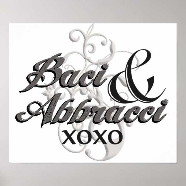 Baci & Abbracci - Hugs & Kisses - XOXO Poster (Framsidan)