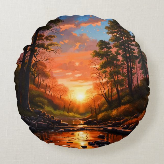 Bäck Bank Sunrise Rund Kudde (Framsidan)