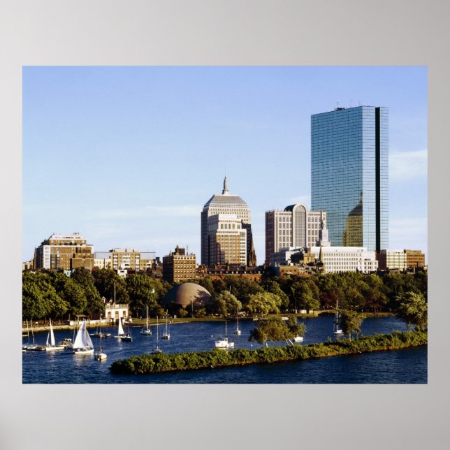 Back Bay Skyline från Charles River, Boston Poster (Framsidan)