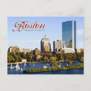 Back Bay Skyline från Charles River, Boston Vykort