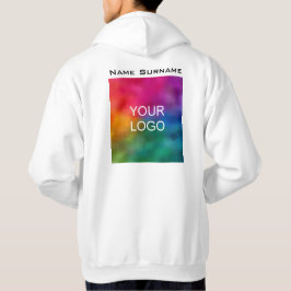 Back Design Manar Basic White Hoodie Business Logo