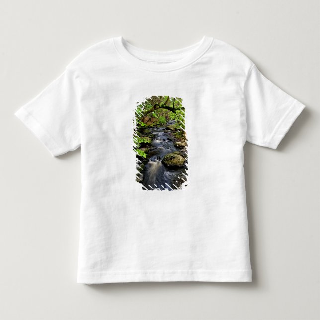 Bäck flyter genom skog t shirt (Framsida)