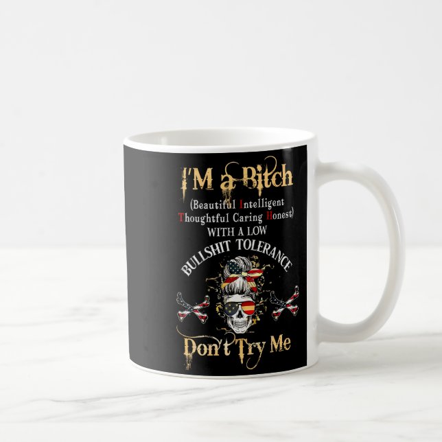 Back I'm A Btch Beautiful Intelligent Skeleton Mes Kaffemugg (Höger)
