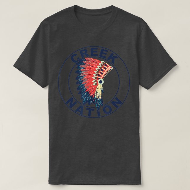 Bäck Nation Headdress Proud Native American Bäck T Shirt (Design framsida)