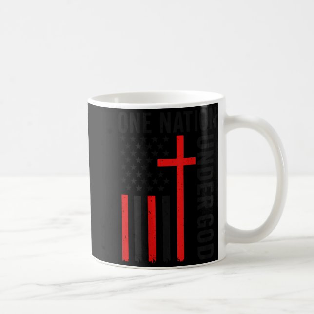 Back One Nation Under God American Flag Christian  Kaffemugg (Höger)