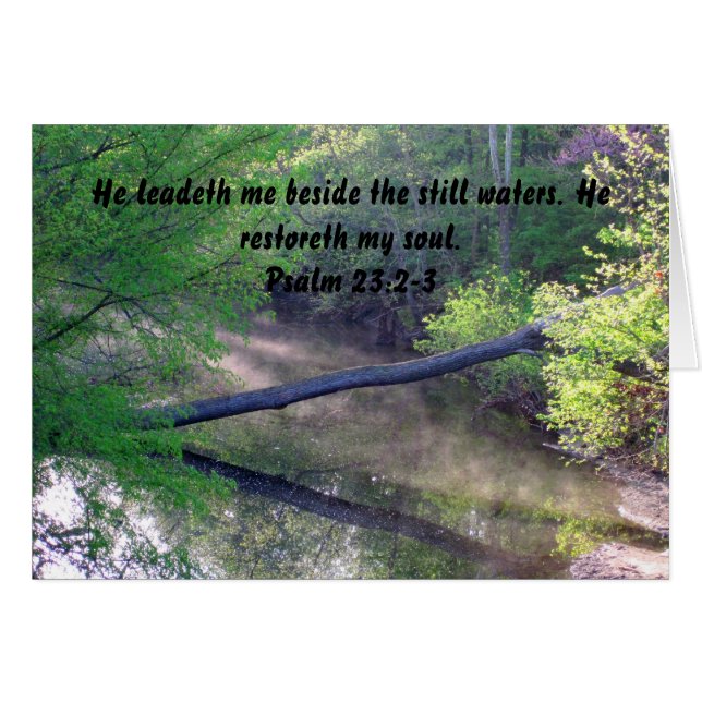 Bäck på konsty Vår God morgon Psalm 23 Hälsningskort (Framsidan Horizontal)