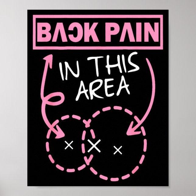 Back Pain In This Area Funny  Poster (Framsidan)