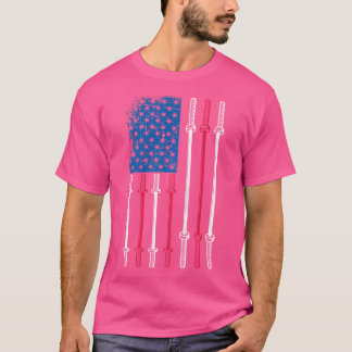 Back Print Gym Patriotic Us Flagga Weightlift Pub T Shirt