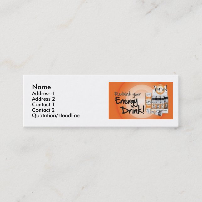back_rethink namn, adress 1, adress 2, Conta… Mini Visitkort (Framsida)