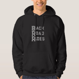 Back Road Rides Logotyp Grått Lettering Hoodie