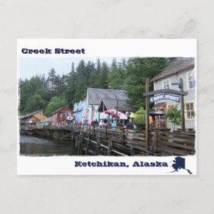 Bäck Street i Ketchikan Alaska Travel Souvenir Vykort