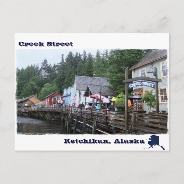 Bäck Street i Ketchikan Alaska Travel Souvenir Vykort (Framsida)