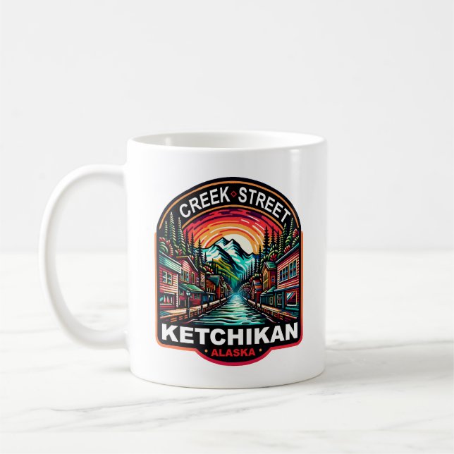 Bäck Street Ketchikan Alaska Kaffemugg (Vänster)