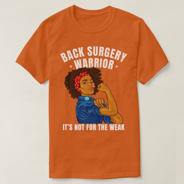 Back Surgery Warrior African American Women Black T Shirt (Design framsida)