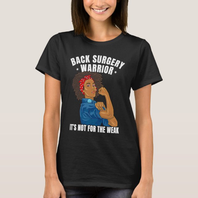 Back Surgery Warrior African American Women Black  T Shirt (Framsida)