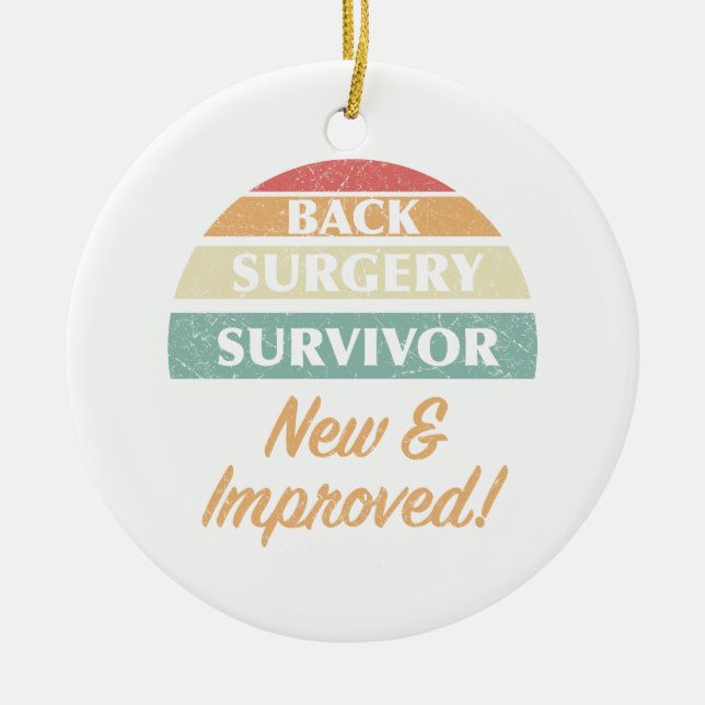 Back Survivor Humor Julgransprydnad Keramik (Framsidan)