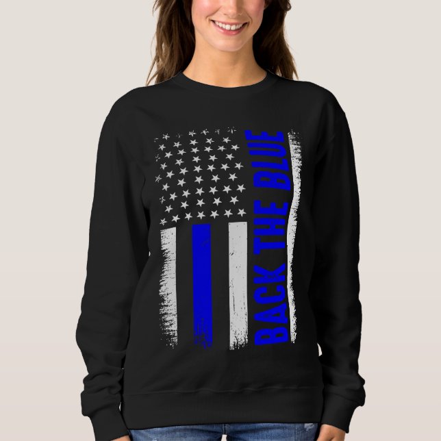 Back the blue Police T Shirt (Framsida)