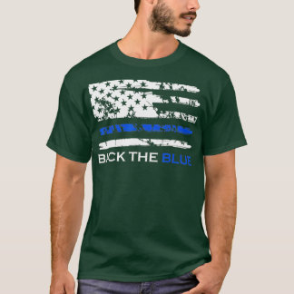 Back the Blue Thin Blue Line American Flag T Shirt