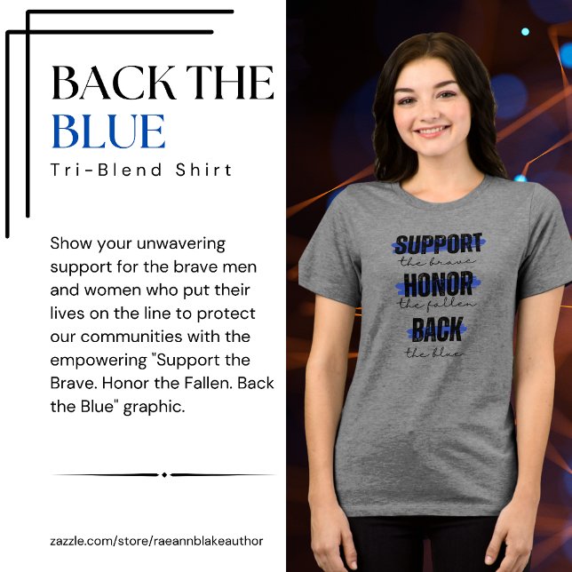 Back the Blue Tri-Blend T-shirt (Skapare uppladdad)