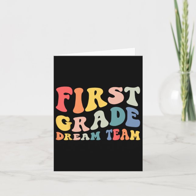 Back to school 1:a Klass Dream Team Groovy Teacher Kort (Framsida)