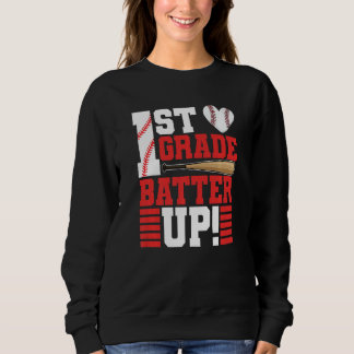 Back To School 1st Grade Batter Up Baseball First  T Shirt
