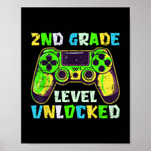 Back to school 2:a Klass Boys Gamer Första dagen S Poster