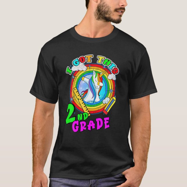 Back to school 2:e Klass Kids Tee. Unicorn T Shirt (Framsida)